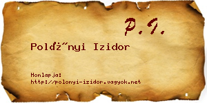 Polónyi Izidor névjegykártya